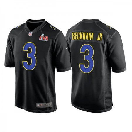 Miesten Los Angeles Rams NFL Pelipaita Odell Beckham Jr. 3 Game Musta 2022 Super Bowl LVI
